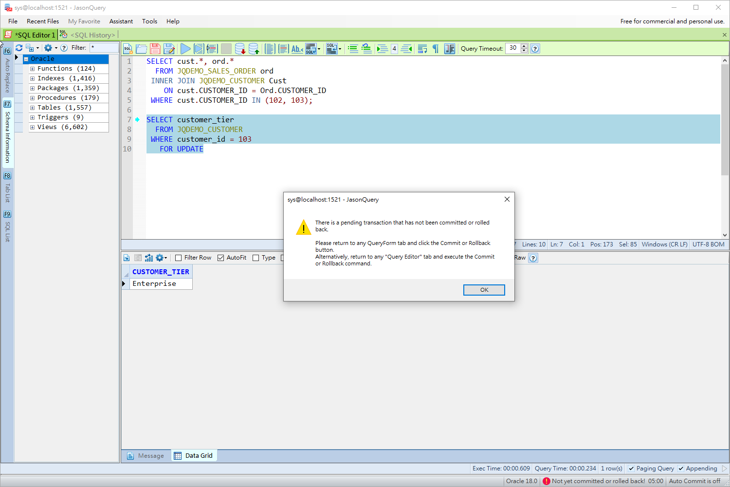 JasonQuery pending-transaction reminder